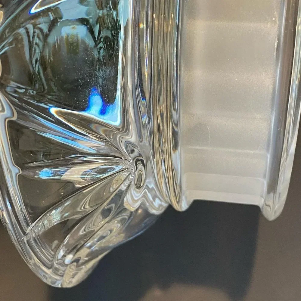 Vintage Stunning Crystal Footed with Geometric Design Candy Dish, 8